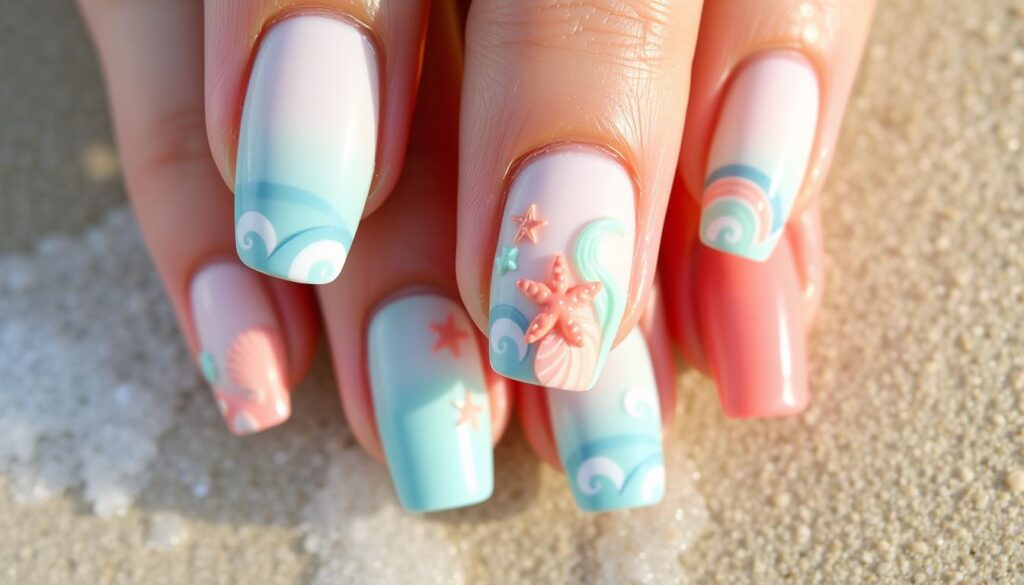 beachy nails