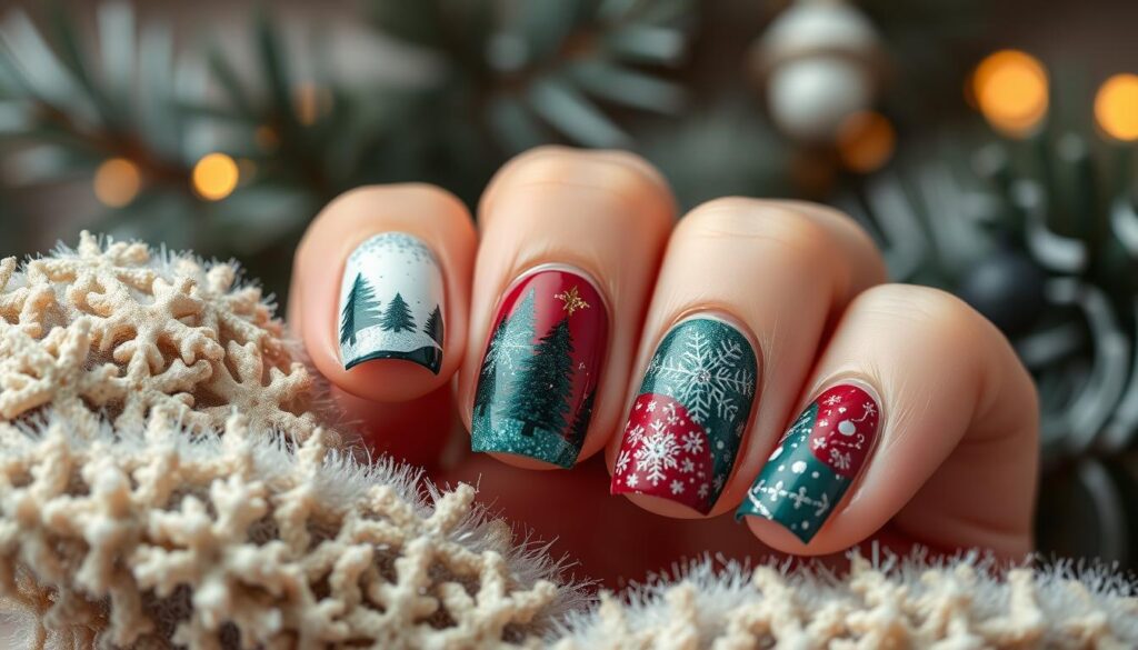 winter nail art for christmas